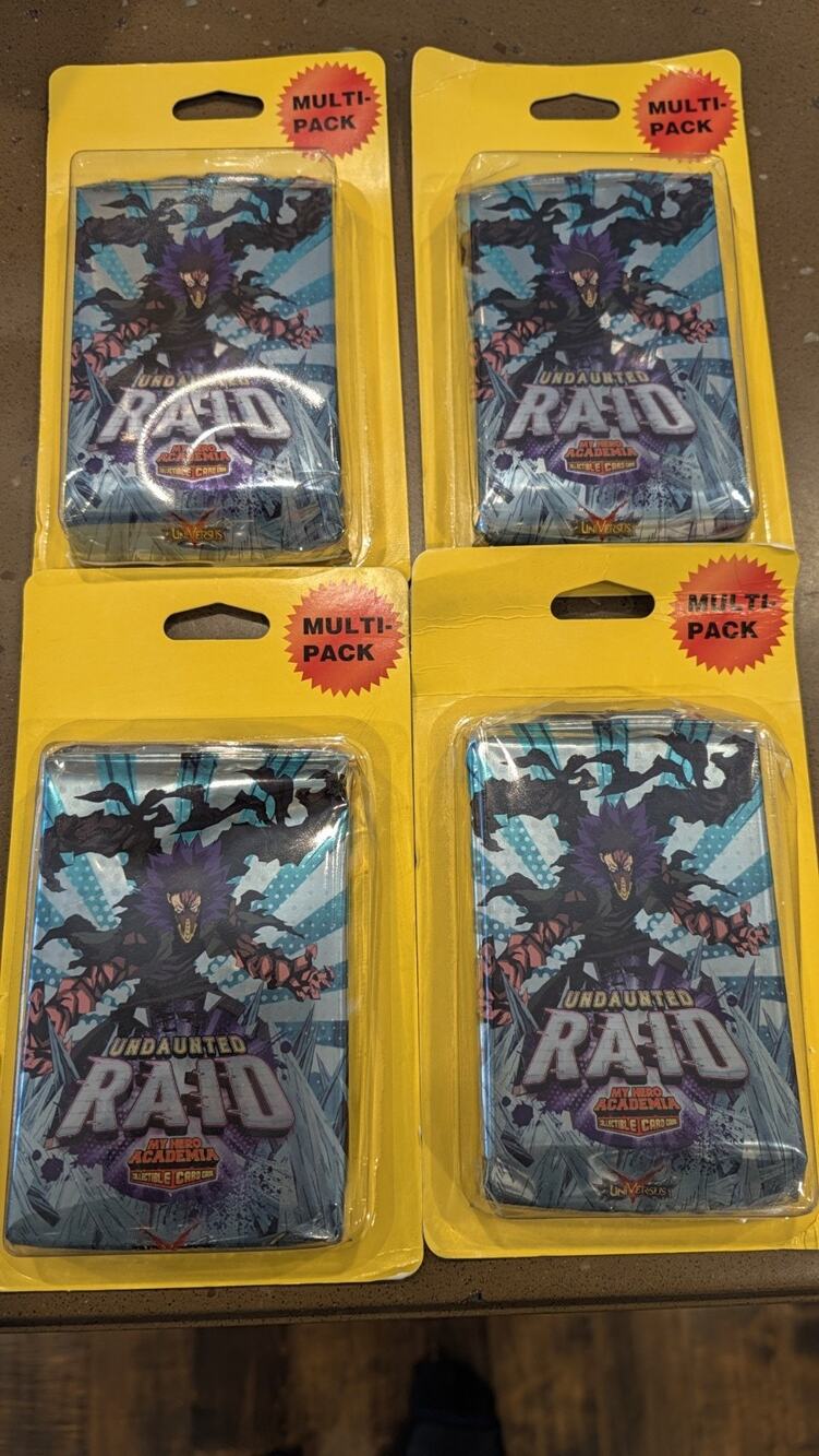 4x My Hero Academia MHA Collectible Card Game Undaunted Raid Booster Multi Pack